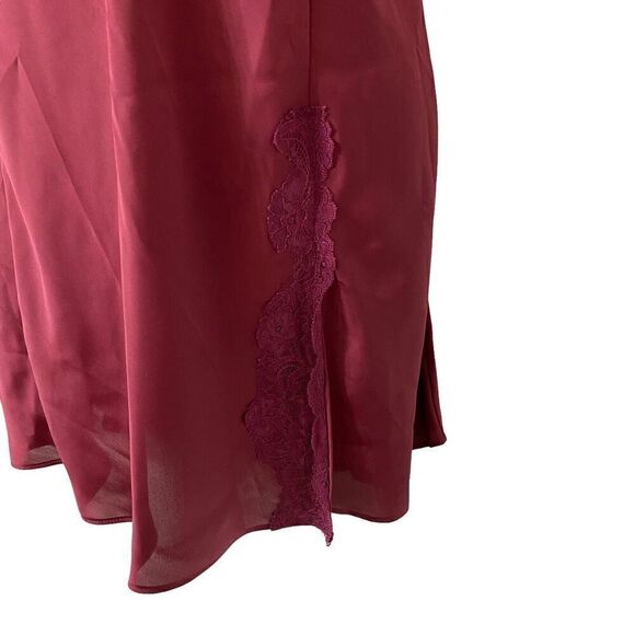 Cacique Robe Nightgown Womens Size 14 / 16 Slip Chemise Gown Set Maroon - Picture 5 of 9